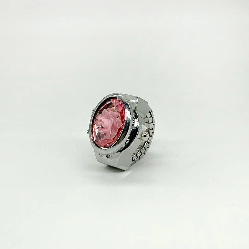 Wholesale Stainless Steel Gem Flower Ring Watch