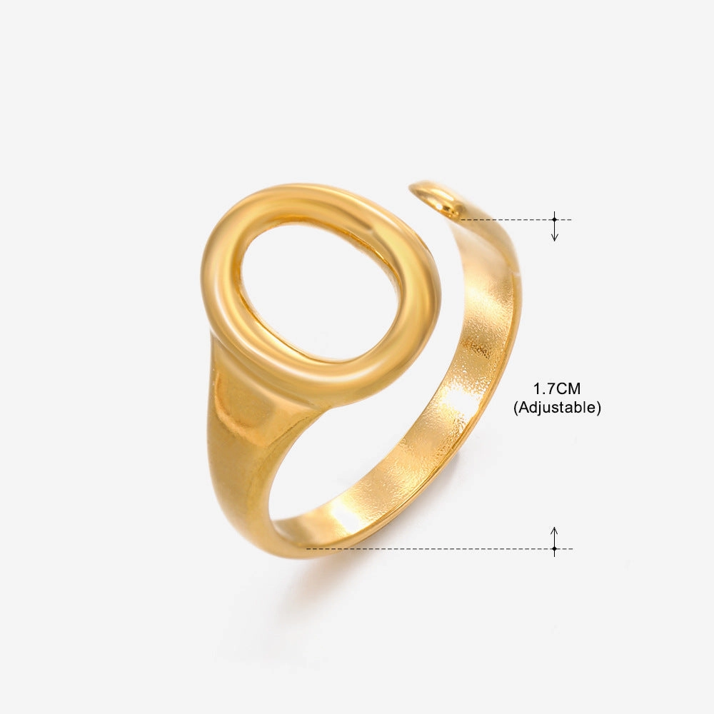 Wholesale Stainless Steel Geometric Oval Ring