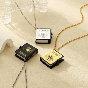 Wholesale stainless steel gold Bible cross necklace gift ladies jewelry