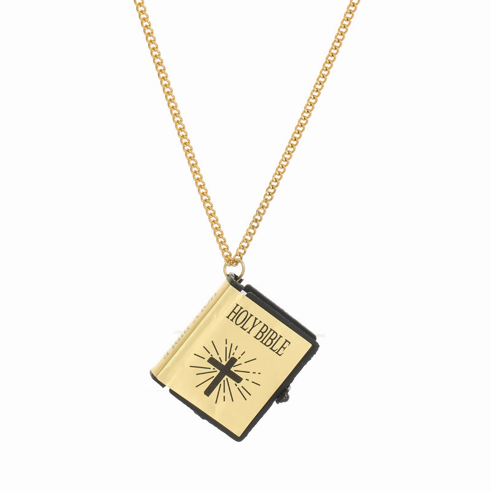 Wholesale stainless steel gold Bible cross necklace gift ladies jewelry