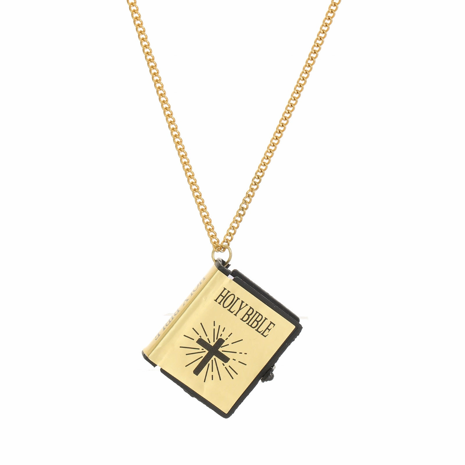 Wholesale stainless steel gold Bible cross necklace gift ladies jewelry