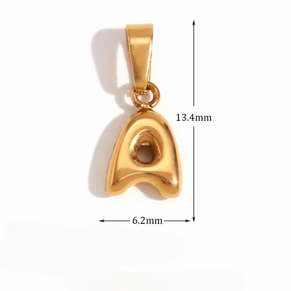 Wholesale Stainless Steel Gold Mini Bubble Letter Pendant