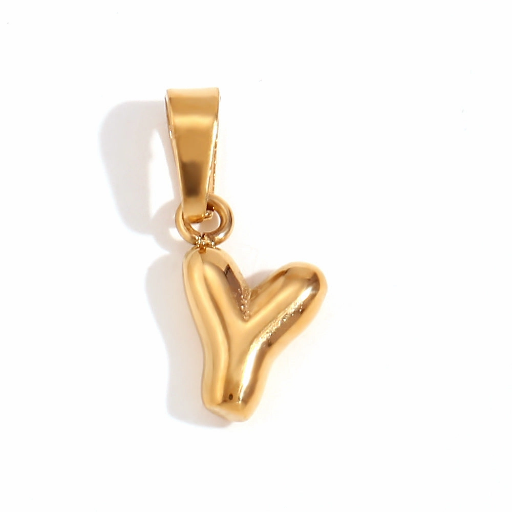 Wholesale Stainless Steel Gold Mini Bubble Letter Pendant