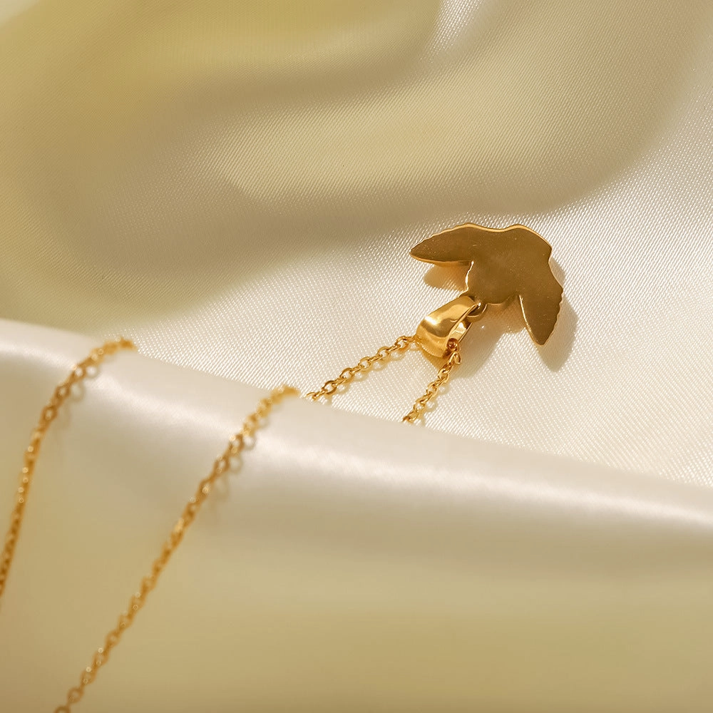 Wholesale Stainless Steel Gold Plated Angel Pendant Necklace