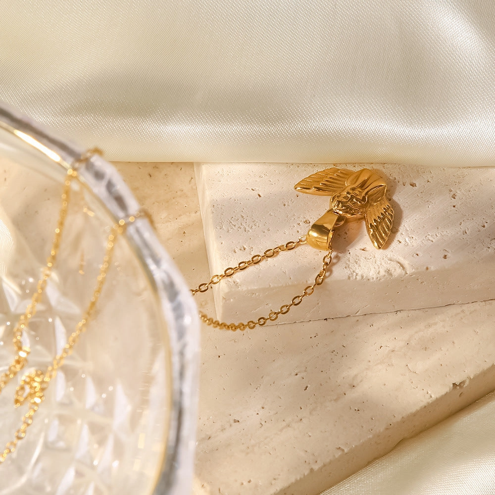Wholesale Stainless Steel Gold Plated Angel Pendant Necklace