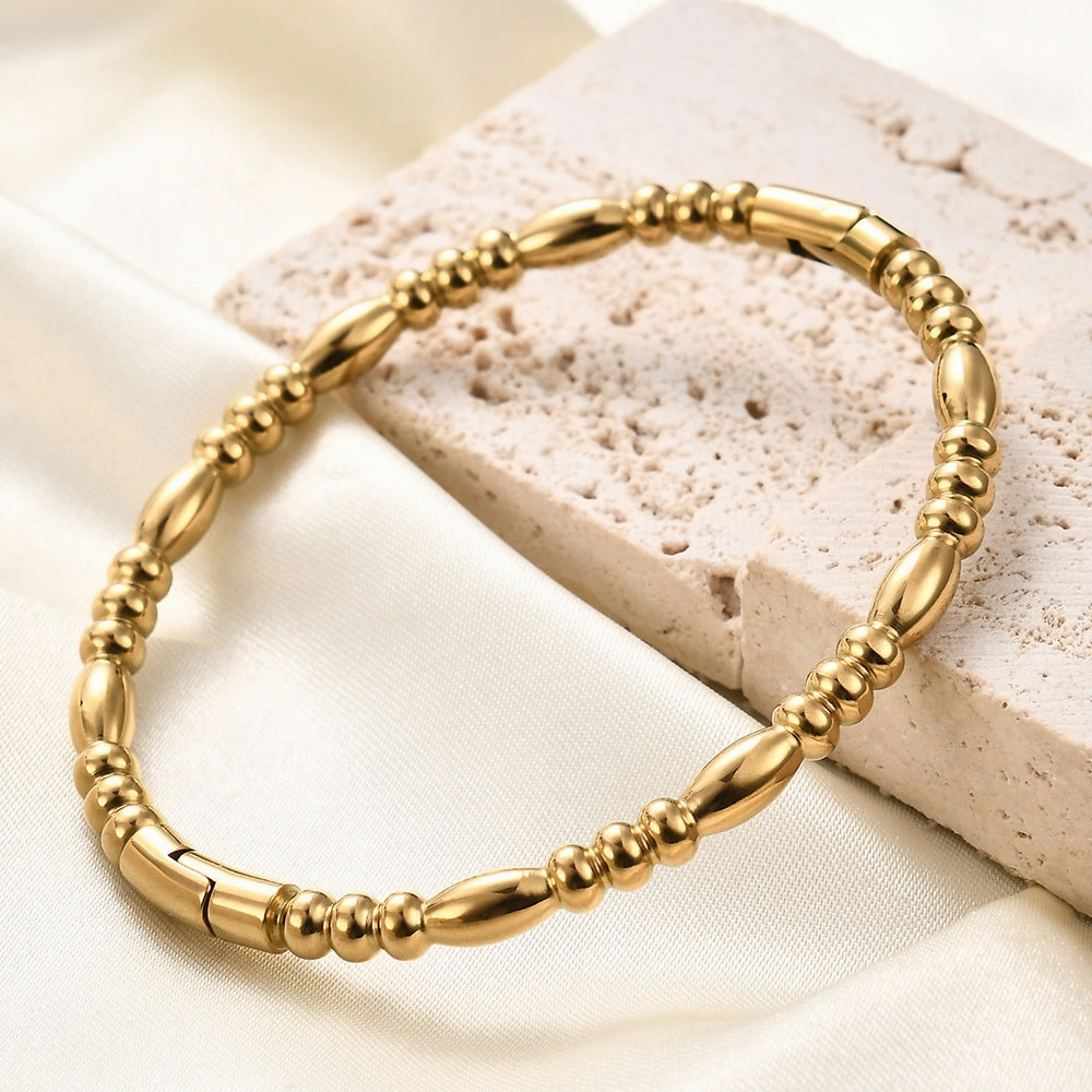 Wholesale Stainless Steel Gold-plated Bamboo Bracelets