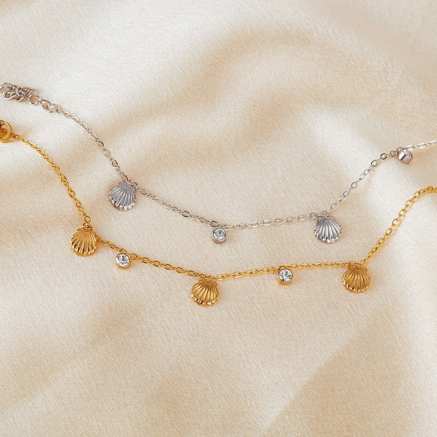 Wholesale Stainless Steel Gold-plated Bracelet Fashion Personality All-match Shell Accessories Zircon Jewelry