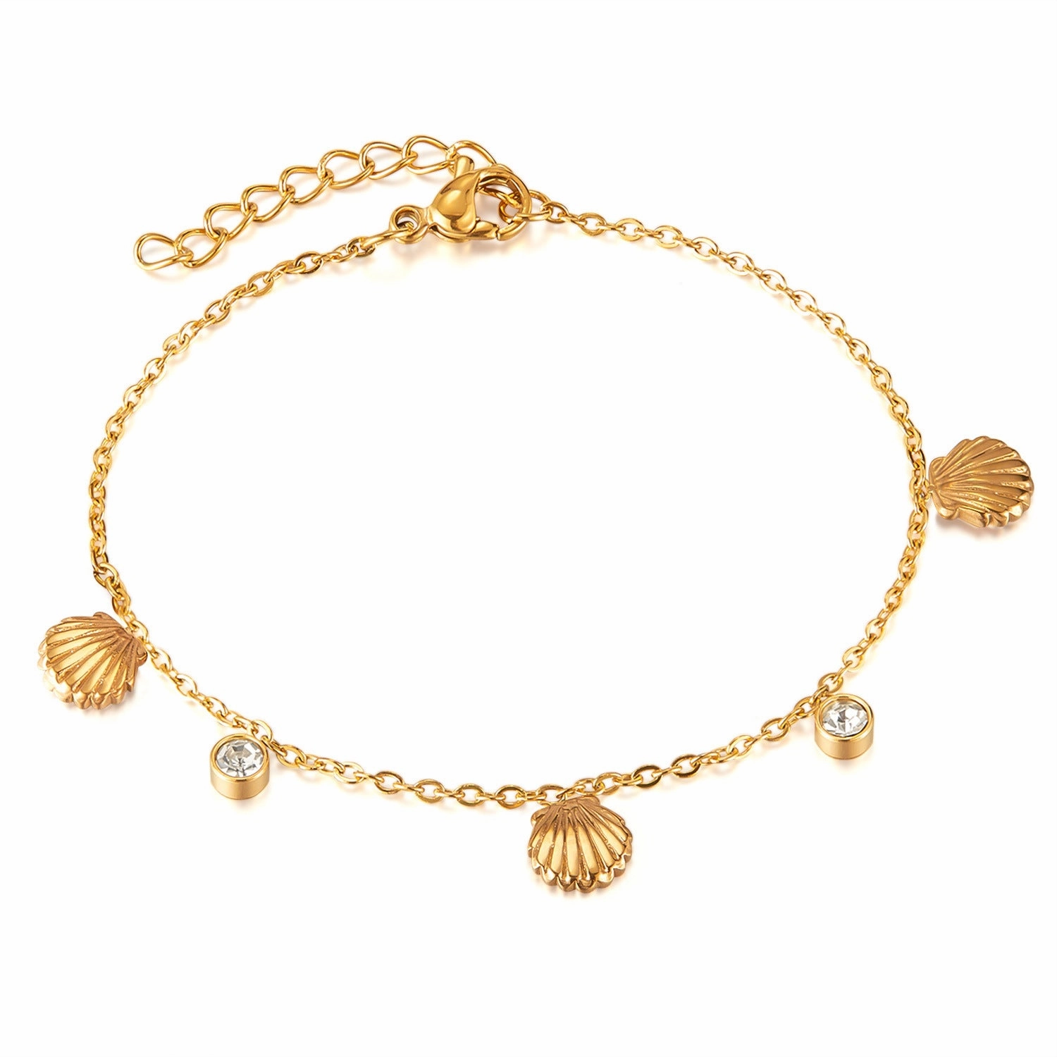 Wholesale Stainless Steel Gold-plated Bracelet Fashion Personality All-match Shell Accessories Zircon Jewelry