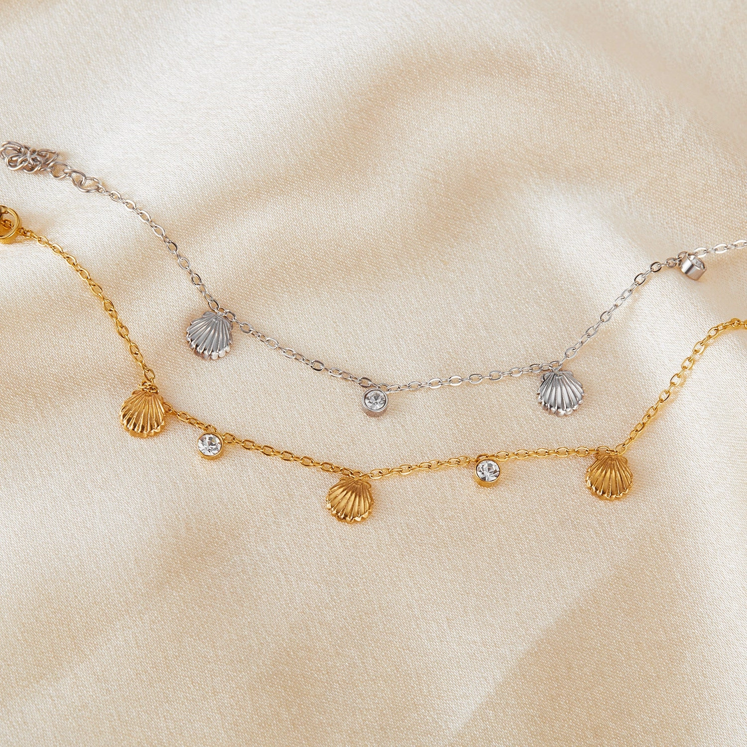 Wholesale Stainless Steel Gold-plated Bracelet Fashion Personality All-match Shell Accessories Zircon Jewelry
