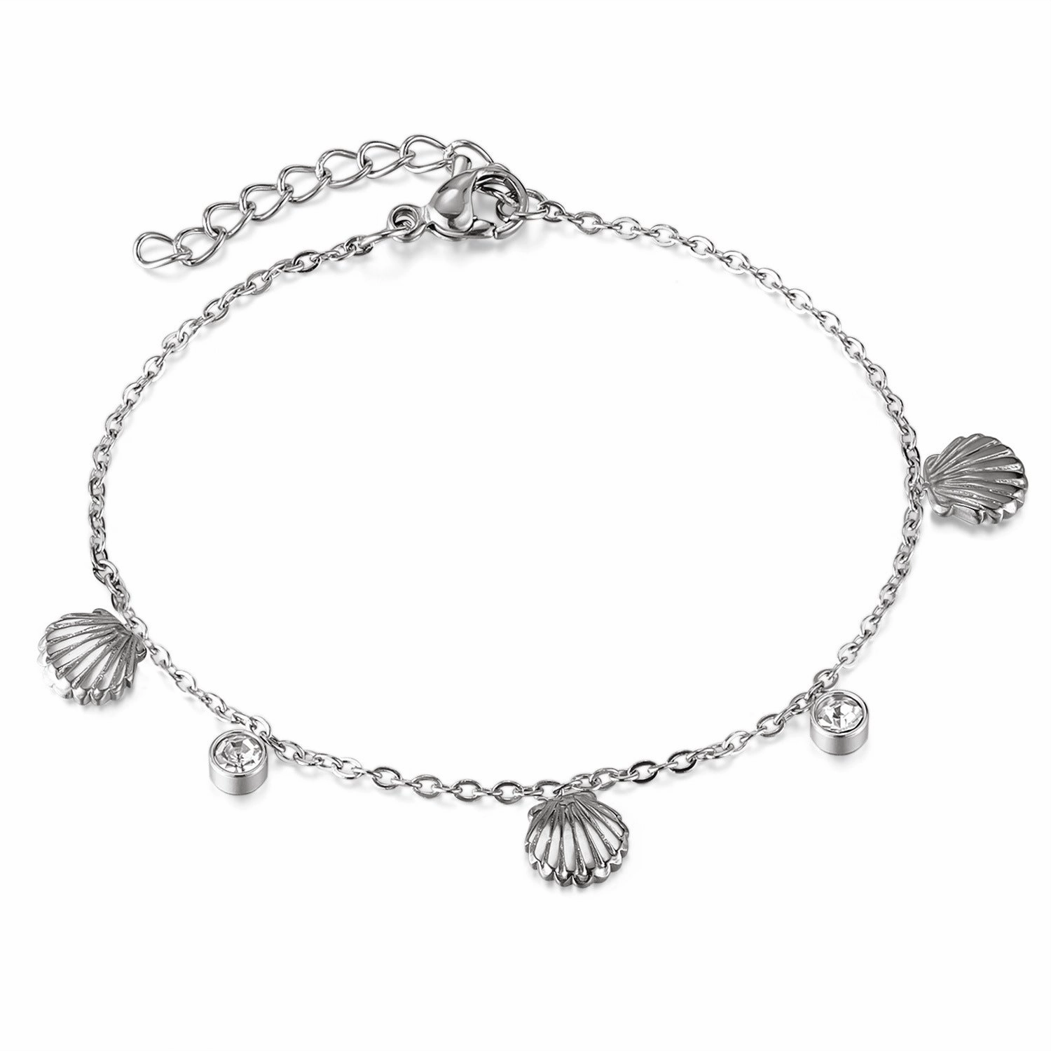 Wholesale Stainless Steel Gold-plated Bracelet Fashion Personality All-match Shell Accessories Zircon Jewelry