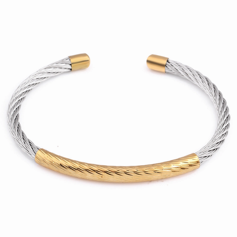 Wholesale Stainless Steel Gold-plated Dual Color Bracelets