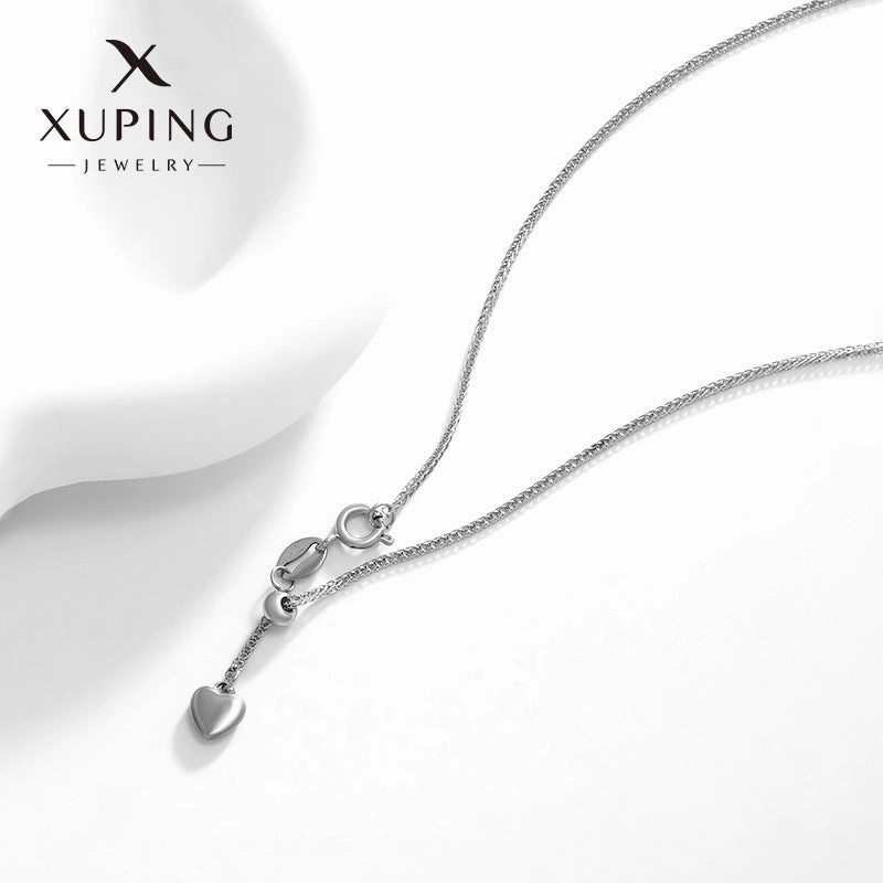 Wholesale Stainless Steel Gold-plated Fashionable Personalized Heart Tassel Adjustable Temperament Necklaces