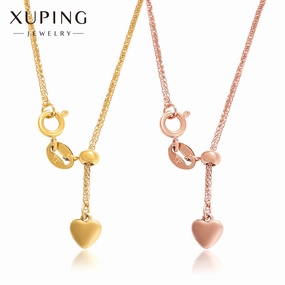Wholesale Stainless Steel Gold-plated Fashionable Personalized Heart Tassel Adjustable Temperament Necklaces