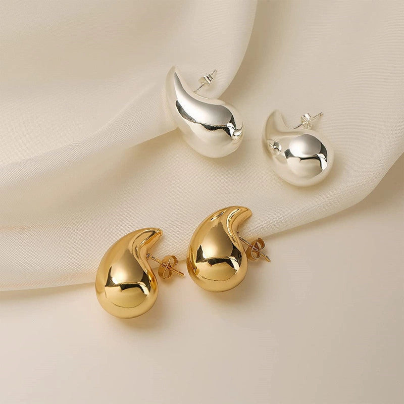 Wholesale Stainless Steel Gold Plated Hollow Drop Earrings