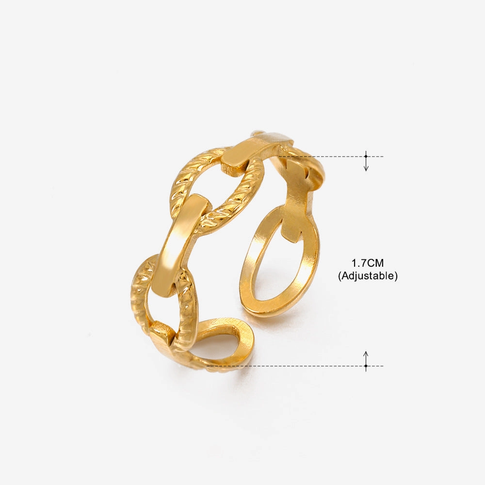 Wholesale Stainless Steel Gold-plated Star Moon Rings