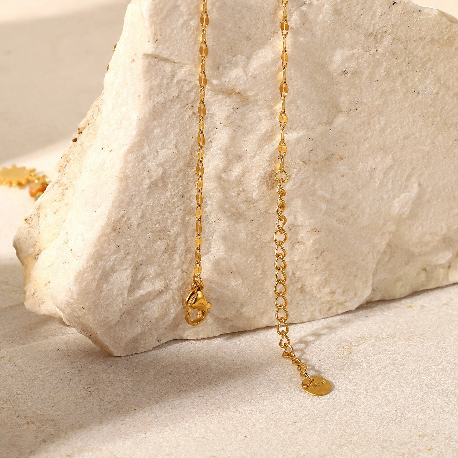 Wholesale Stainless Steel Gold Plated Sun Pendant Necklace