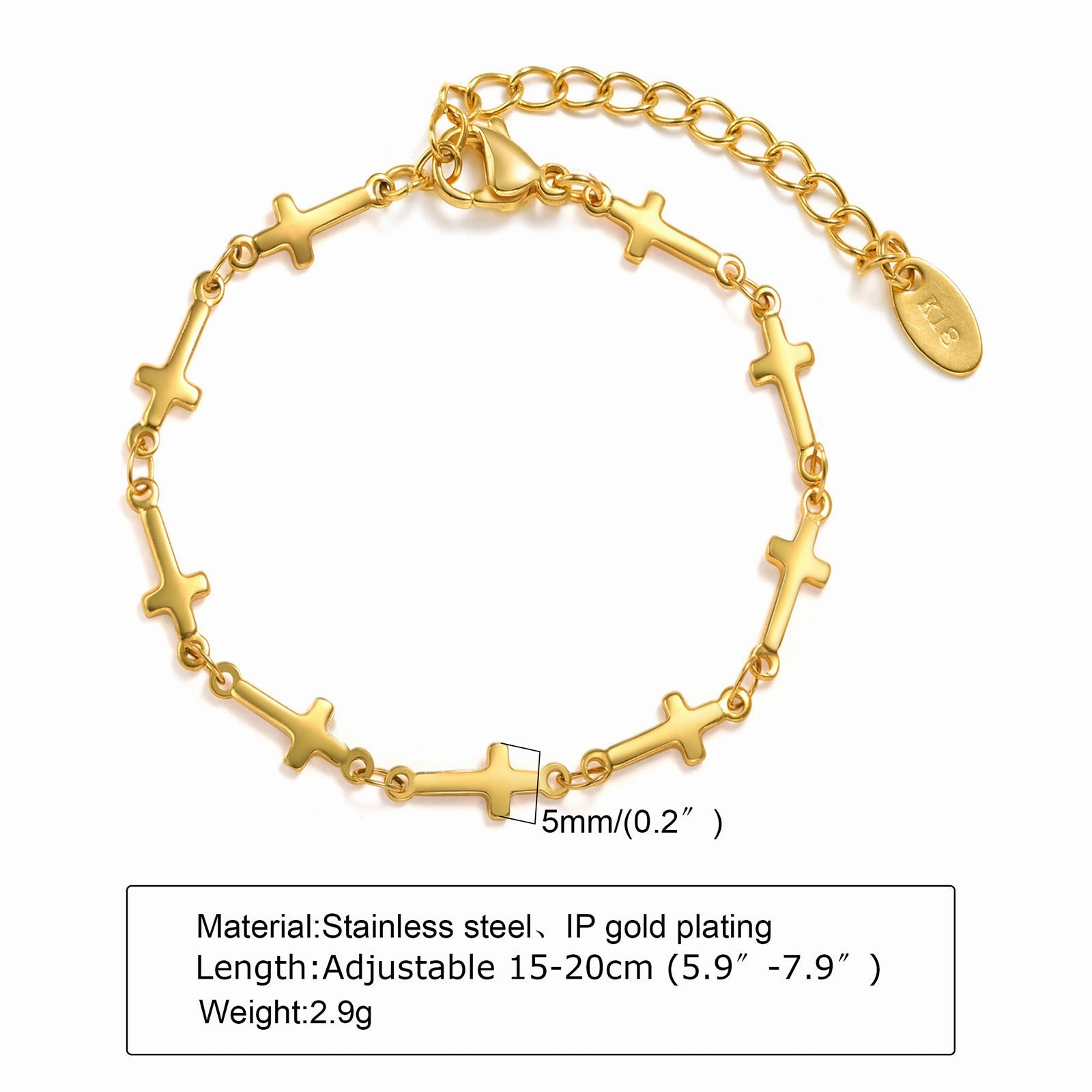 Wholesale Stainless Steel Gold Stacked Bead Bracelet