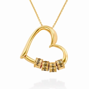 Wholesale Stainless Steel Heart Beaded Necklace