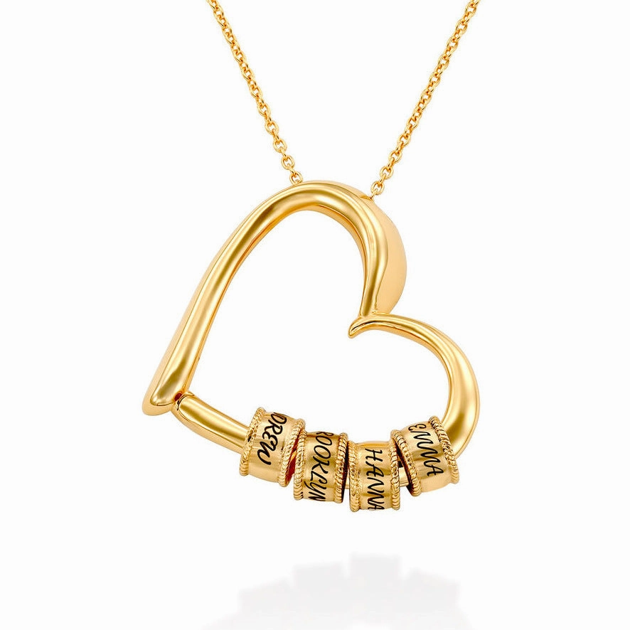 Wholesale Stainless Steel Heart Beaded Necklace