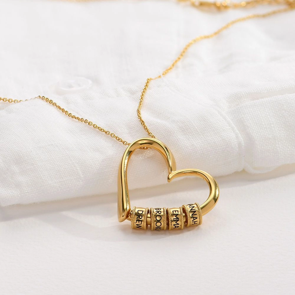 Wholesale Stainless Steel Heart Beaded Necklace
