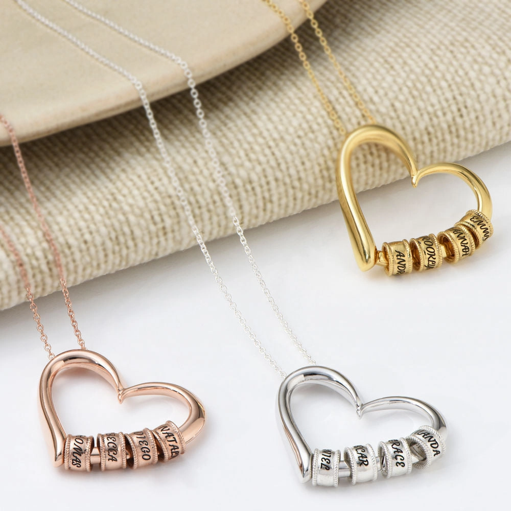 Wholesale Stainless Steel Heart Beaded Necklace