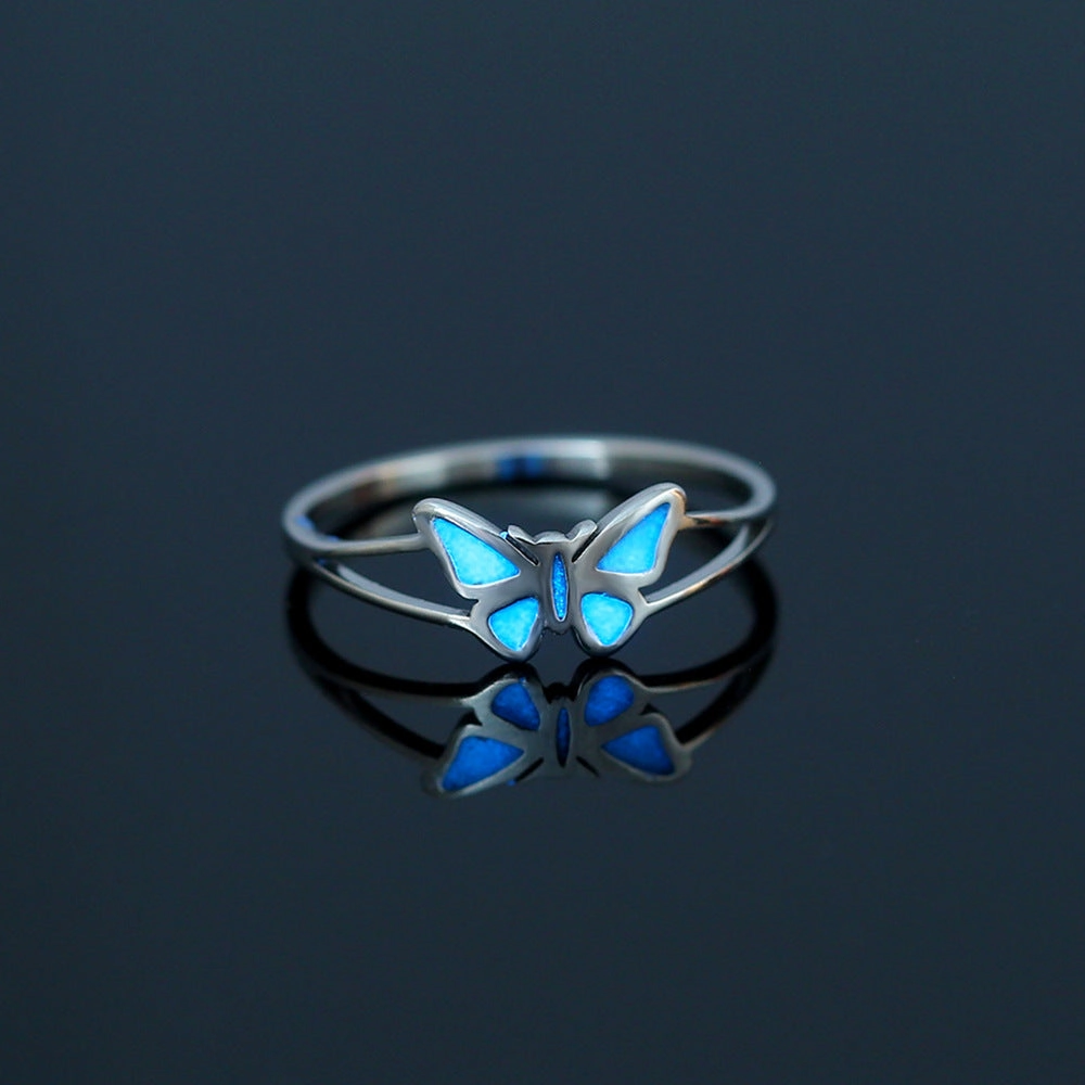 Wholesale Stainless Steel Heart Butterfly Luminous Rings