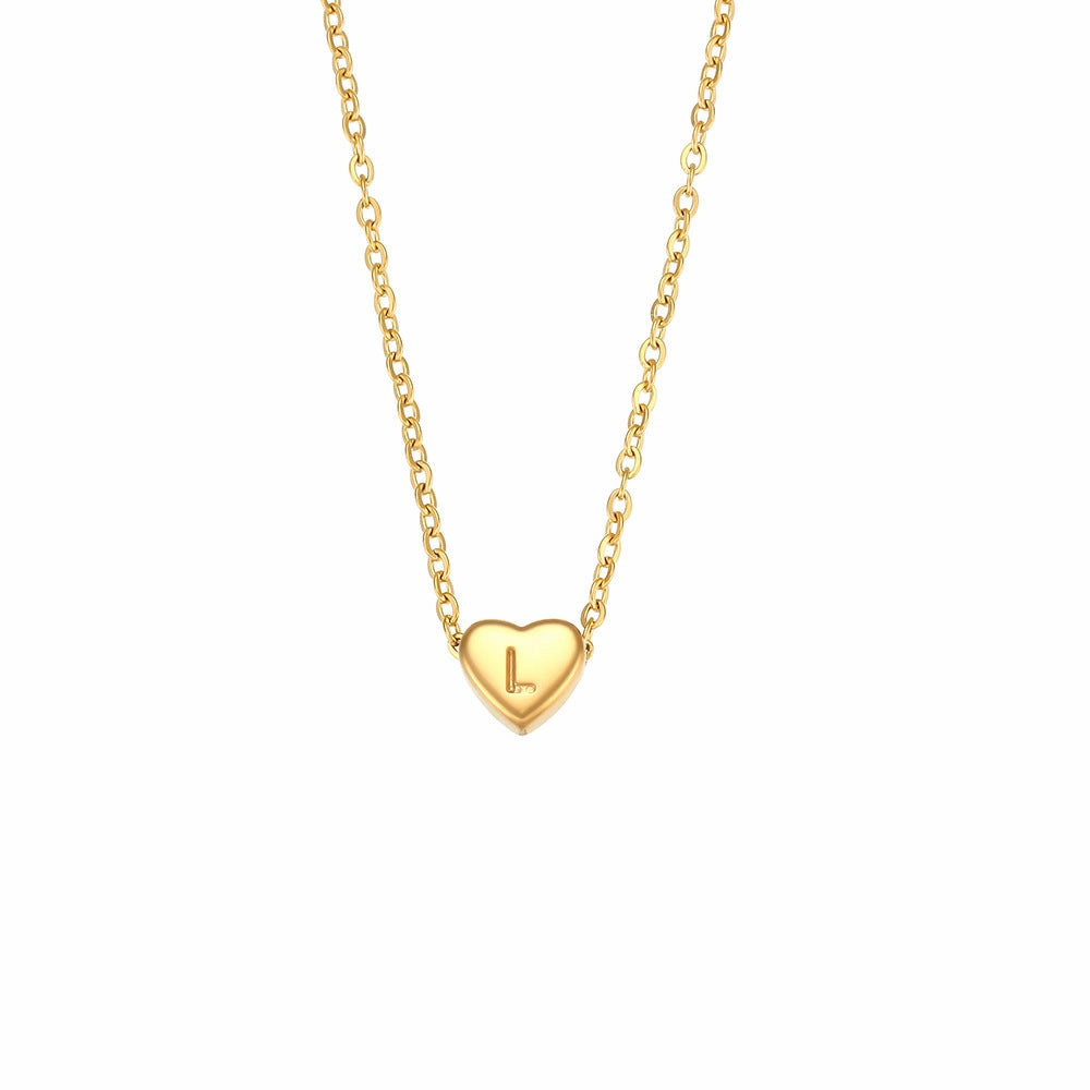 Wholesale Stainless Steel Heart-shaped Letter Pendant