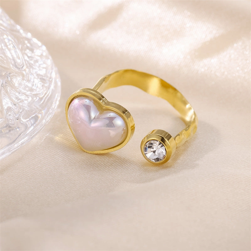 Wholesale Stainless Steel Heart-shaped Open Ring