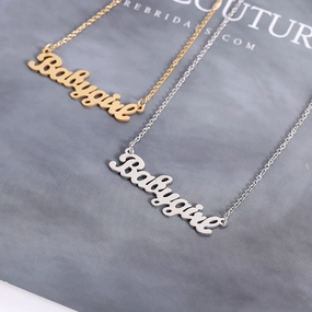 Wholesale Stainless steel  hot-selling jewelry water wave chain creative Babygirl English letter necklace