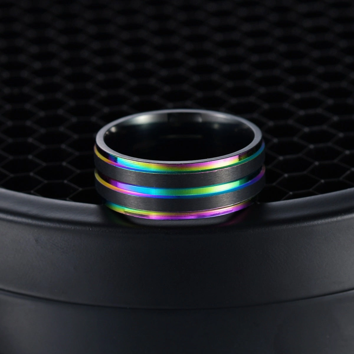 Wholesale Stainless Steel Iridescent Men's Rings