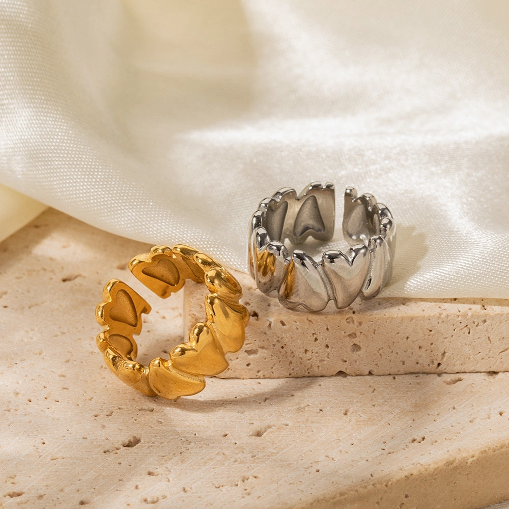Wholesale Stainless steel irregular heart ring