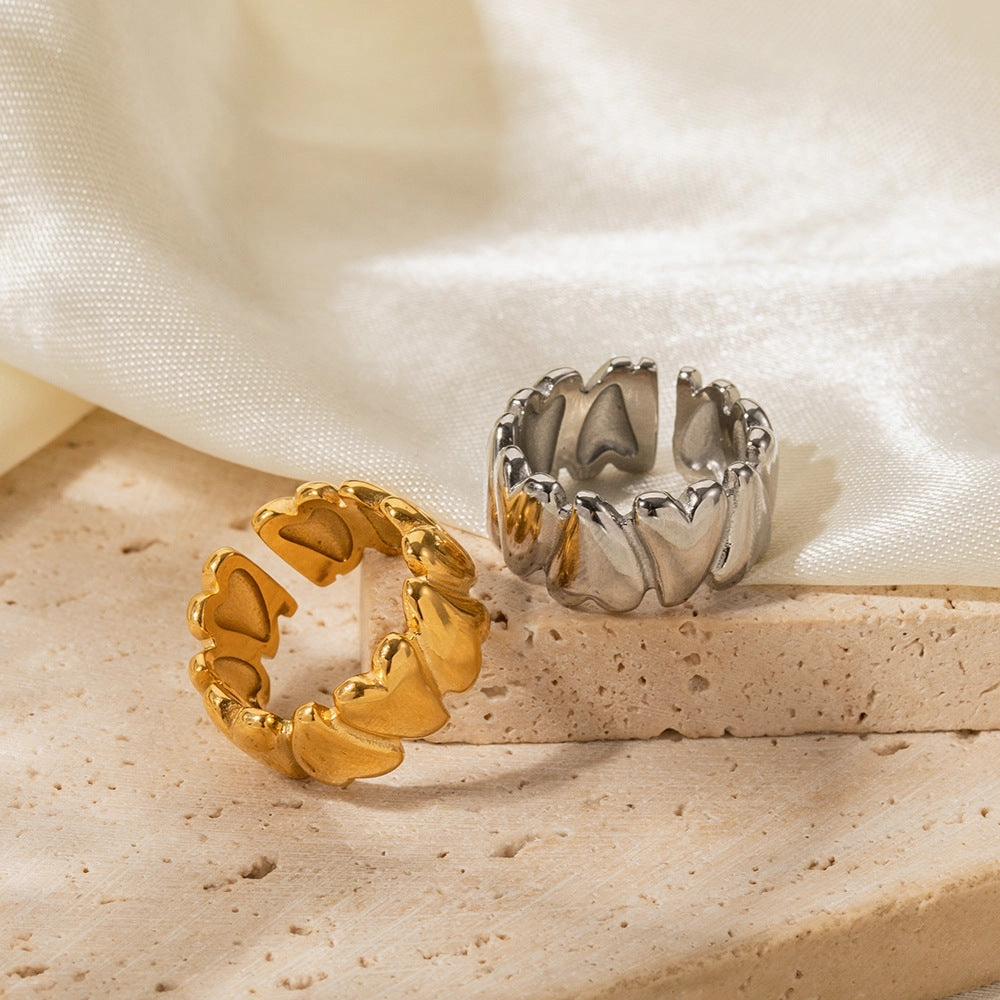Wholesale Stainless steel irregular heart ring