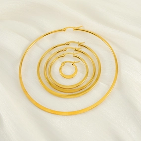 Wholesale Stainless steel large hoop earrings simple ring earrings