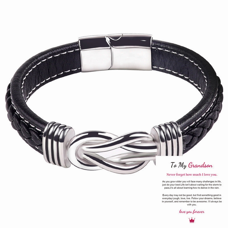Wholesale stainless steel leather lovemyson Bracelet