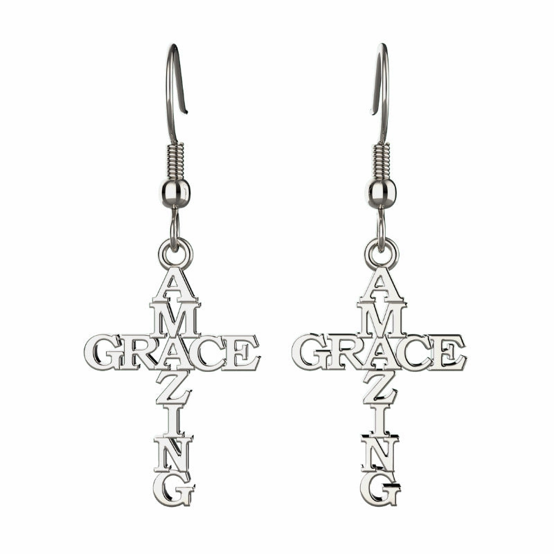 Wholesale stainless steel letter ear hook GRACE earrings