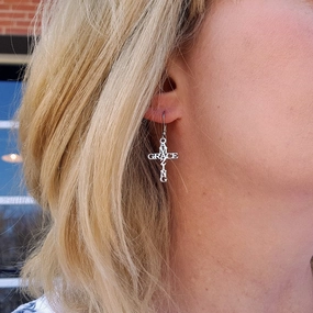 Wholesale stainless steel letter ear hook GRACE earrings
