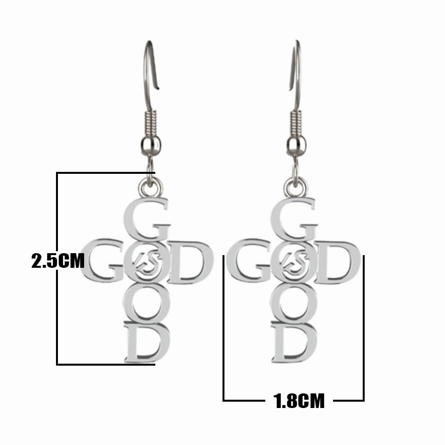 Wholesale stainless steel letter ear hook GRACE earrings