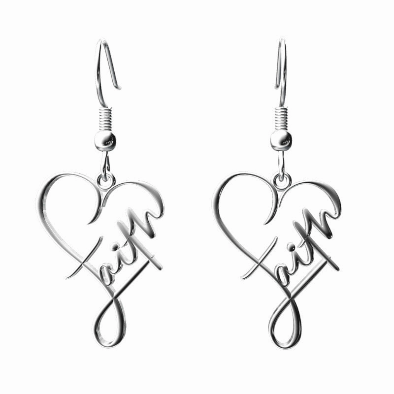 Wholesale stainless steel letter ear hook GRACE earrings