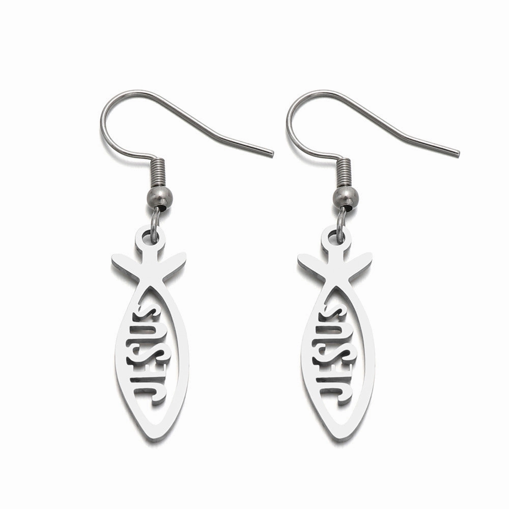 Wholesale stainless steel letter ear hook GRACE earrings