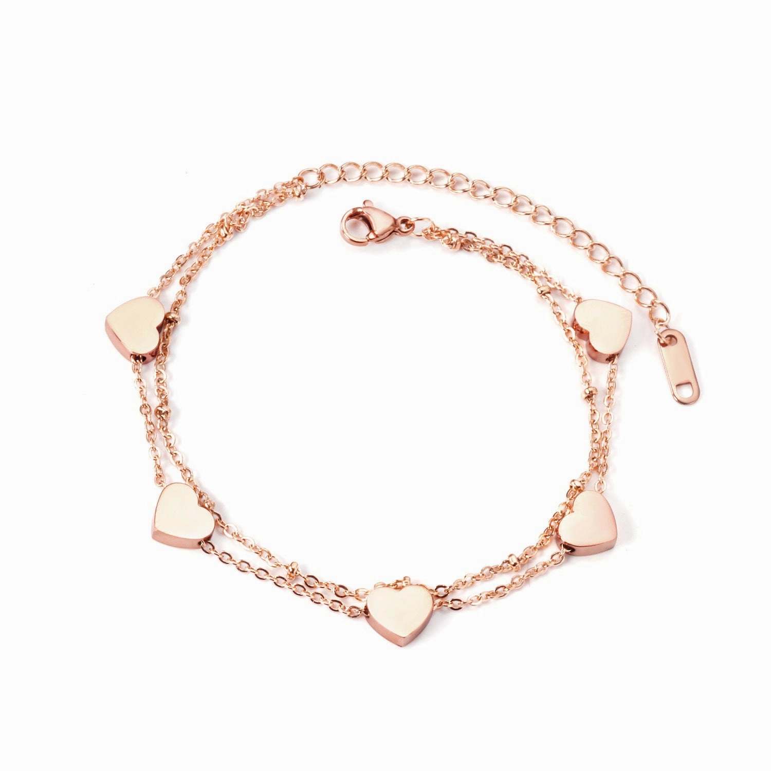 Wholesale Stainless Steel Love Circular Geometric Shell Double Layer Bracelet