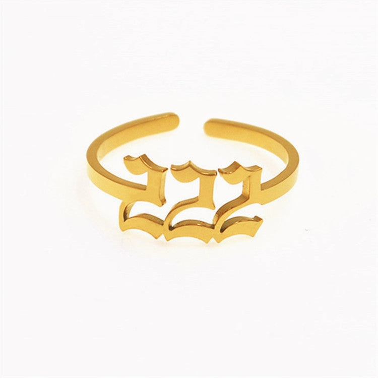 Wholesale Stainless Steel Lucky Number Rings