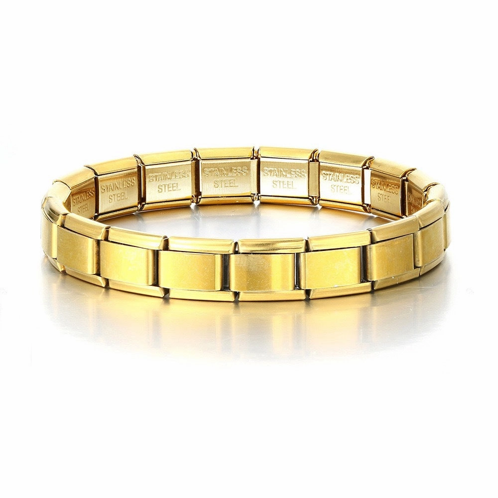 Wholesale Stainless steel module stitching elastic bracelet