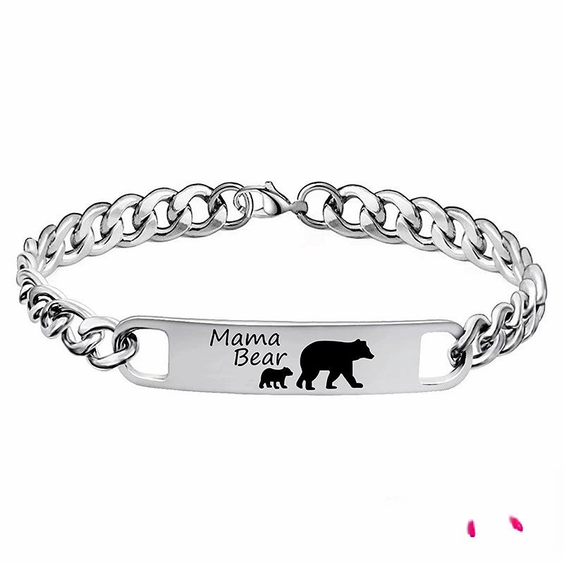 Wholesale Stainless Steel Mother's Day Bear Bracelet