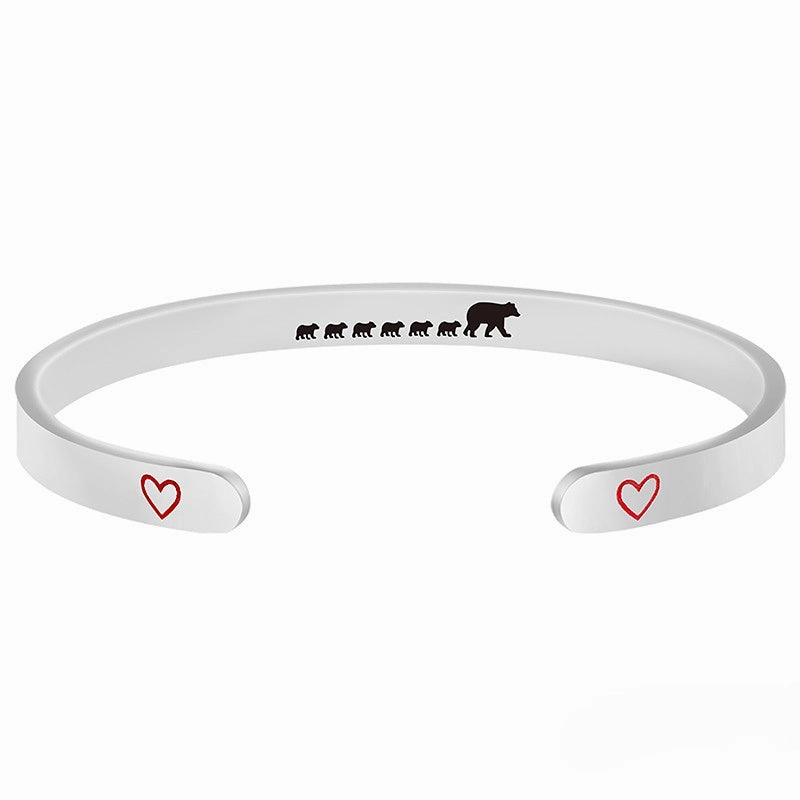 Wholesale Stainless Steel Mother's Day Bear Bracelet