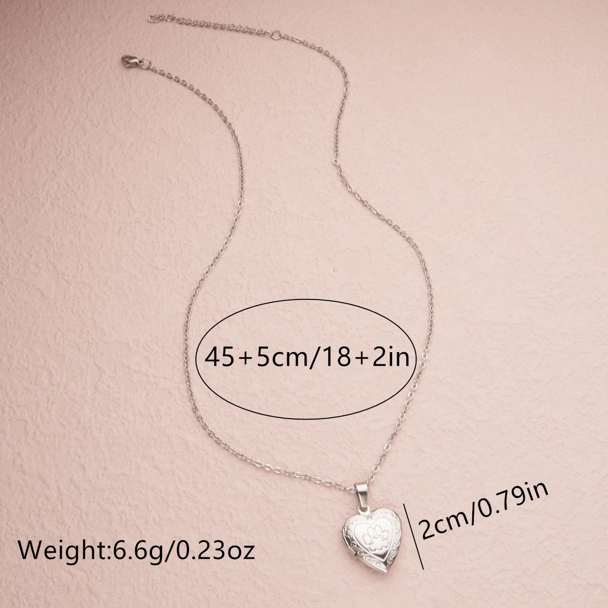 Wholesale Stainless Steel Necklace Gold Heart Pattern Frame Box Pendant O-Chain