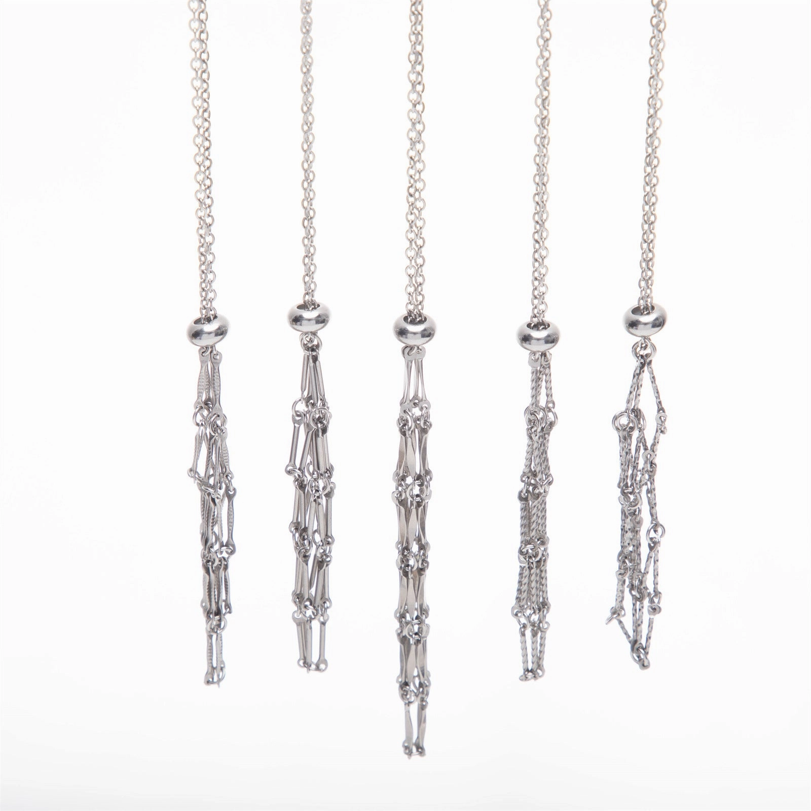 Wholesale Stainless Steel Net Pocket Natural Gemstone Crystal Accessories Bamboo Woven Adjustable Chain Pendant