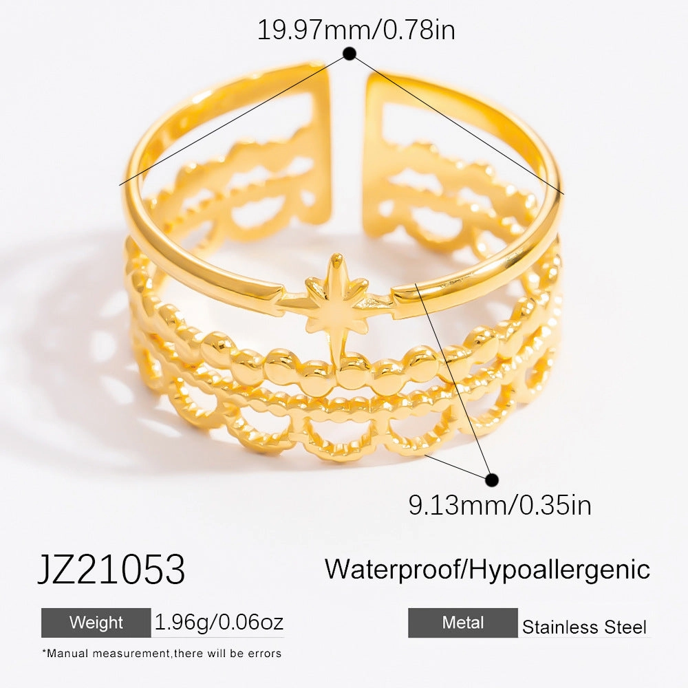 Wholesale stainless steel niche design open high sense ring ins titanium steel ring jewelry rings