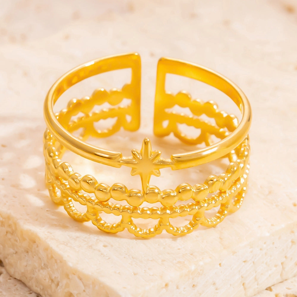 Wholesale stainless steel niche design open high sense ring ins titanium steel ring jewelry rings
