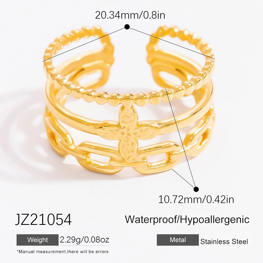 Wholesale stainless steel niche design open high sense ring ins titanium steel ring jewelry rings