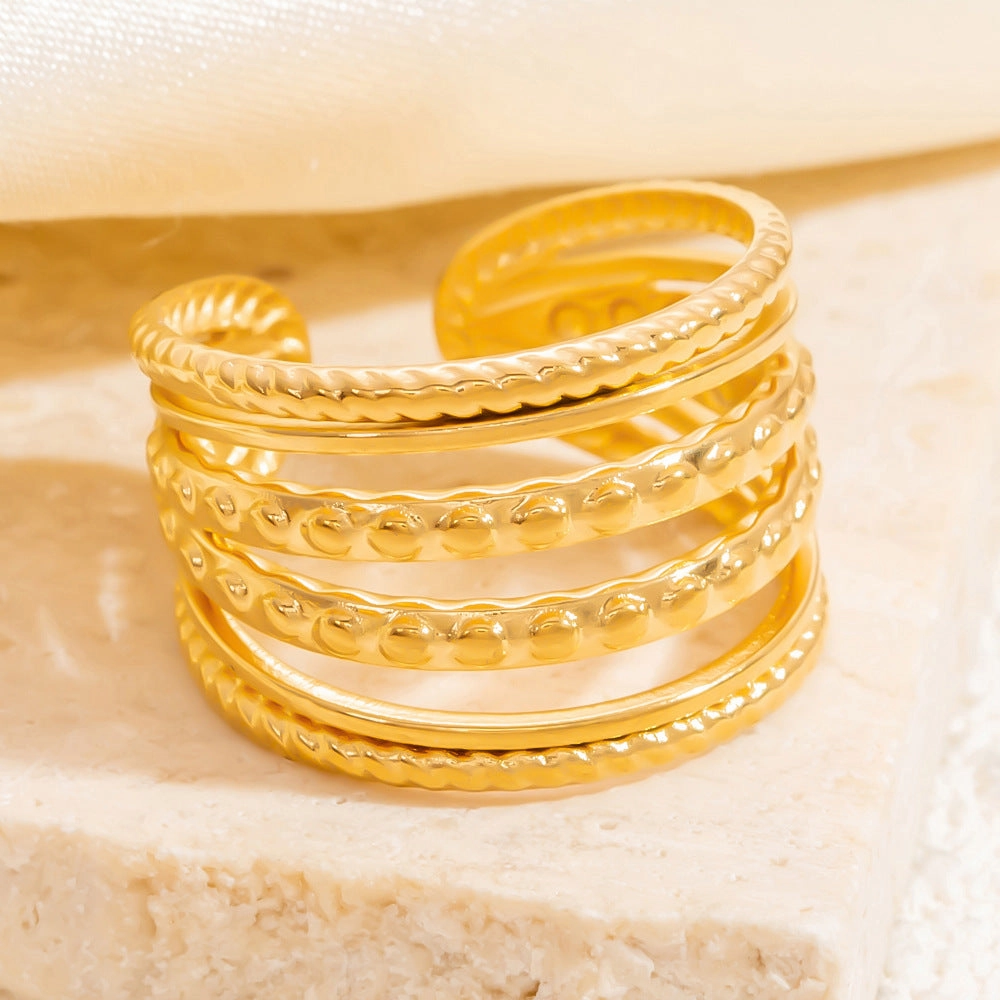 Wholesale stainless steel niche design open high sense ring ins titanium steel ring jewelry rings